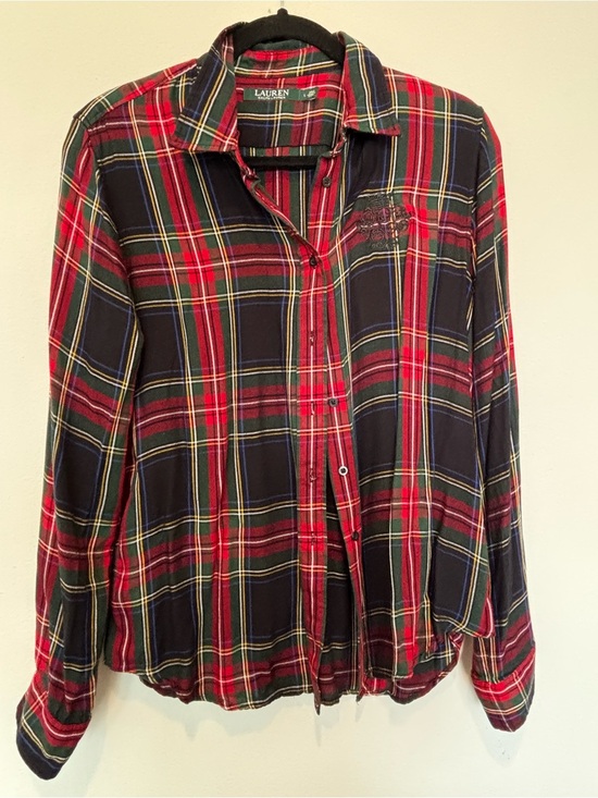 Ralph Lauren Tops - Ralph Lauren Red and Navy Plaid Button-Down Shirt